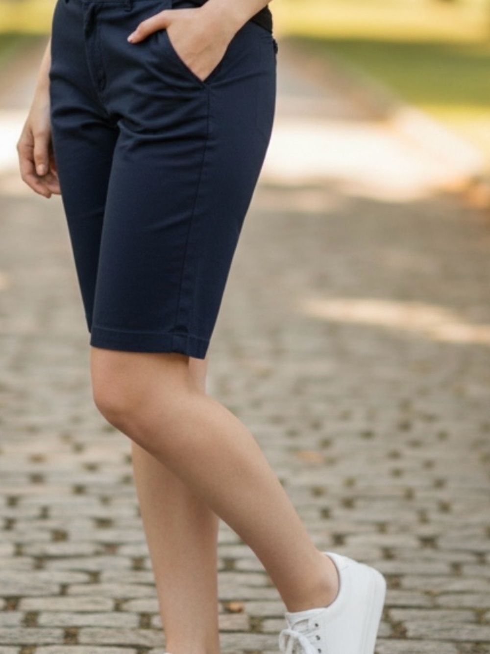 LOFT -Black Monroe Chino Bermuda Shorts
